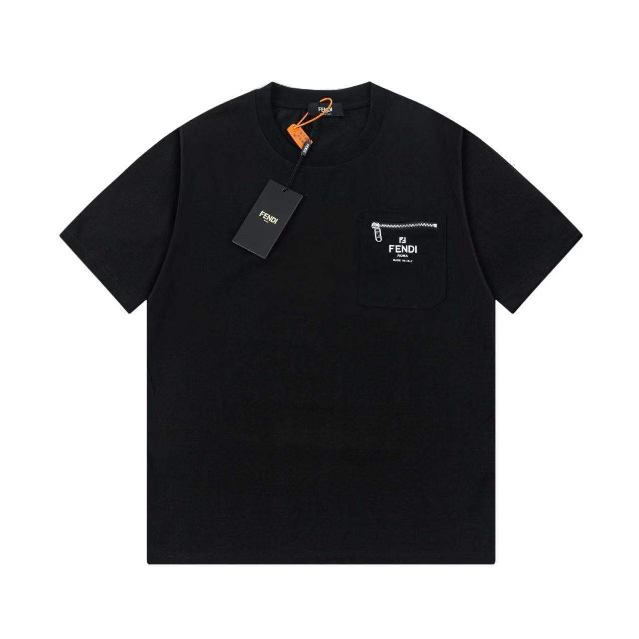 Fendi ブラックコットン Tシャツ