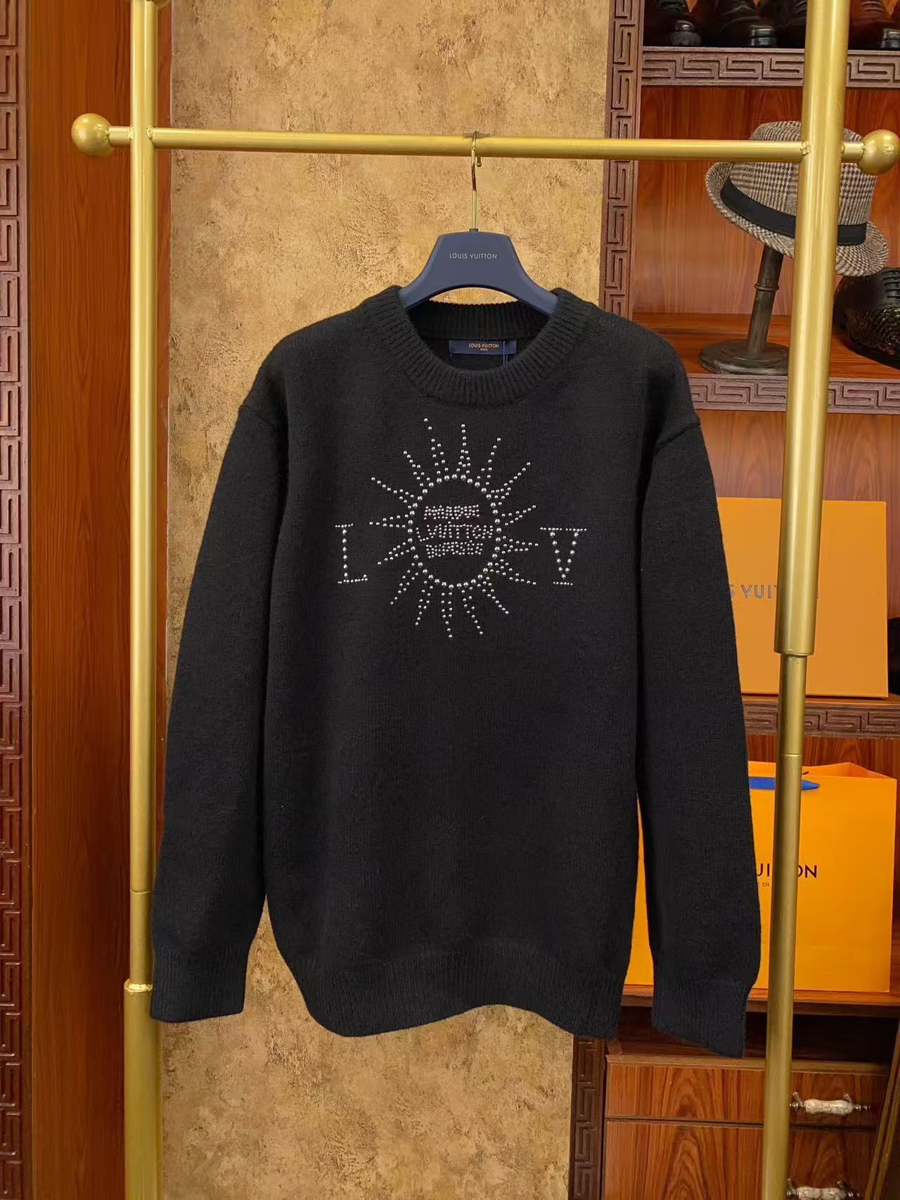 Louis vuitton エンベリッシュドロングスリーブメリノウールクルーネック