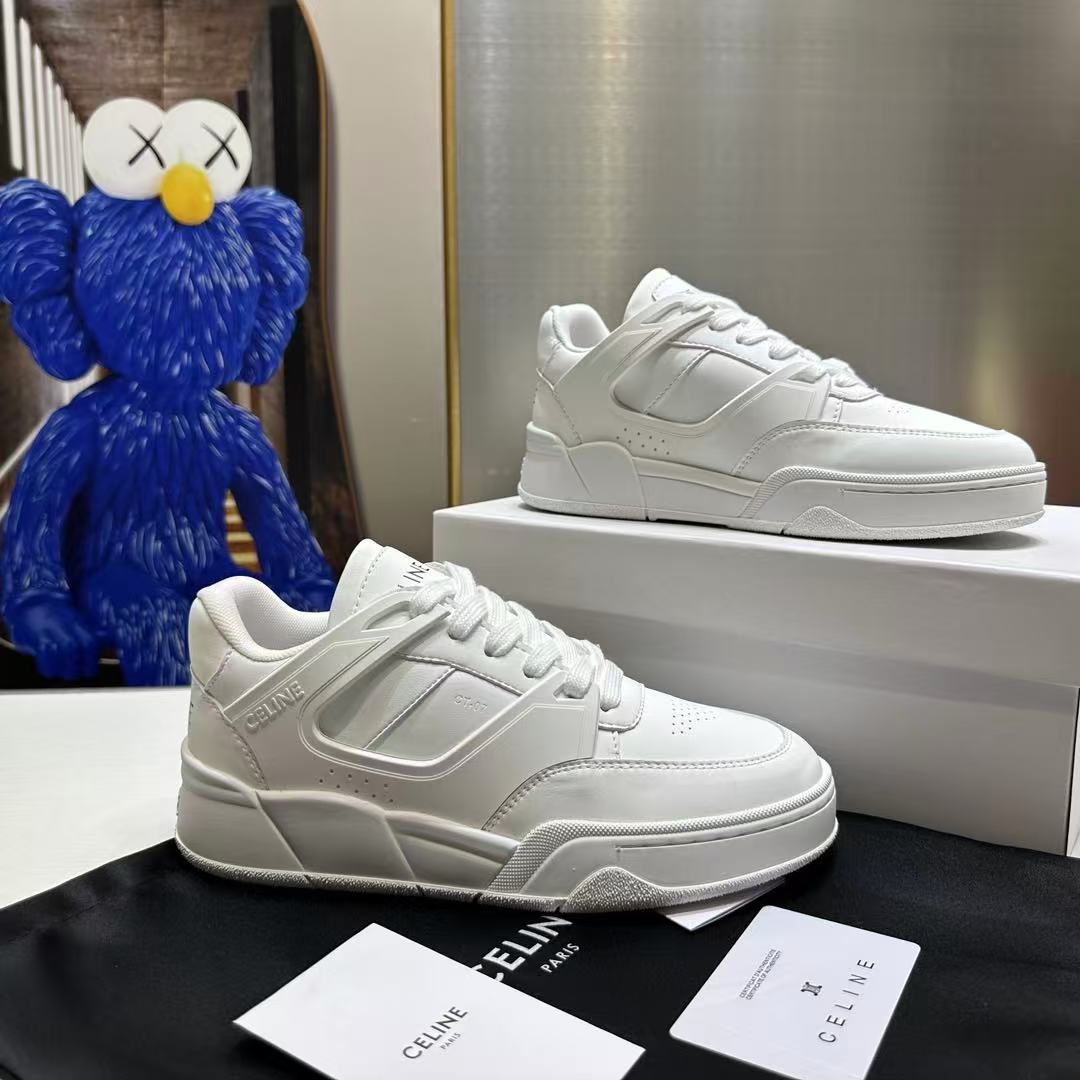 CELINE CT-09 レースアップ ロースニーカー / カーフスキン＆メッシュ