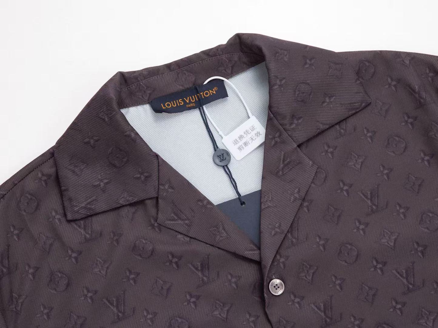 LV プリンテッドモノグラム ショートスリーブシルクシャツ+ショーツ