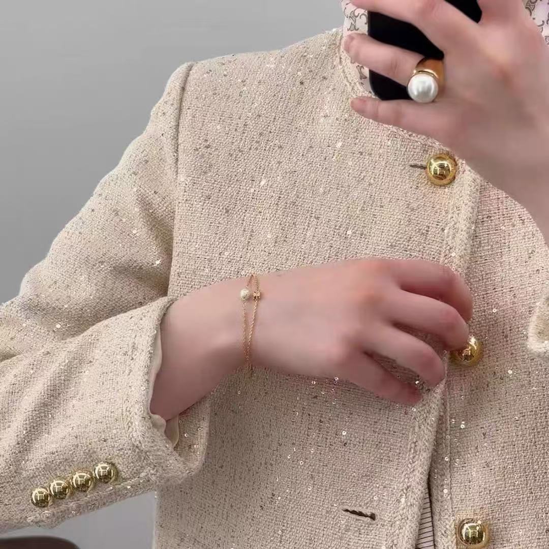 CELINE パール ブレスレット / ブラス & レジンパール