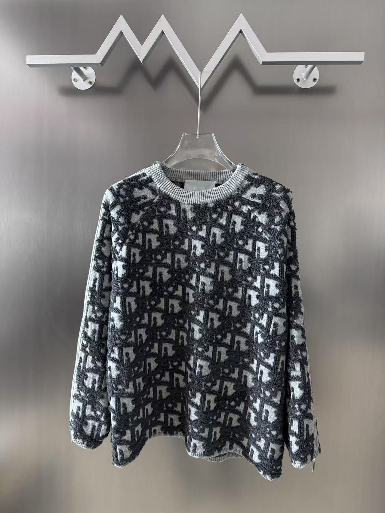 DIOR セーター ディオール オブリーク バージンウール & コットン ブレンド ジャカード