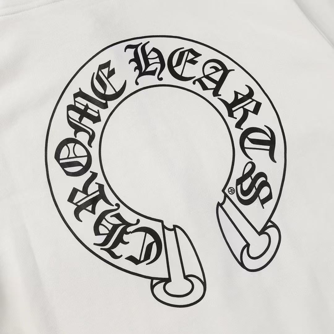 CHROME HEARTS (クロムハーツ) SWTSHRT HD ZIP 袖フローラル バックホースシュープリント ジップアップパーカー