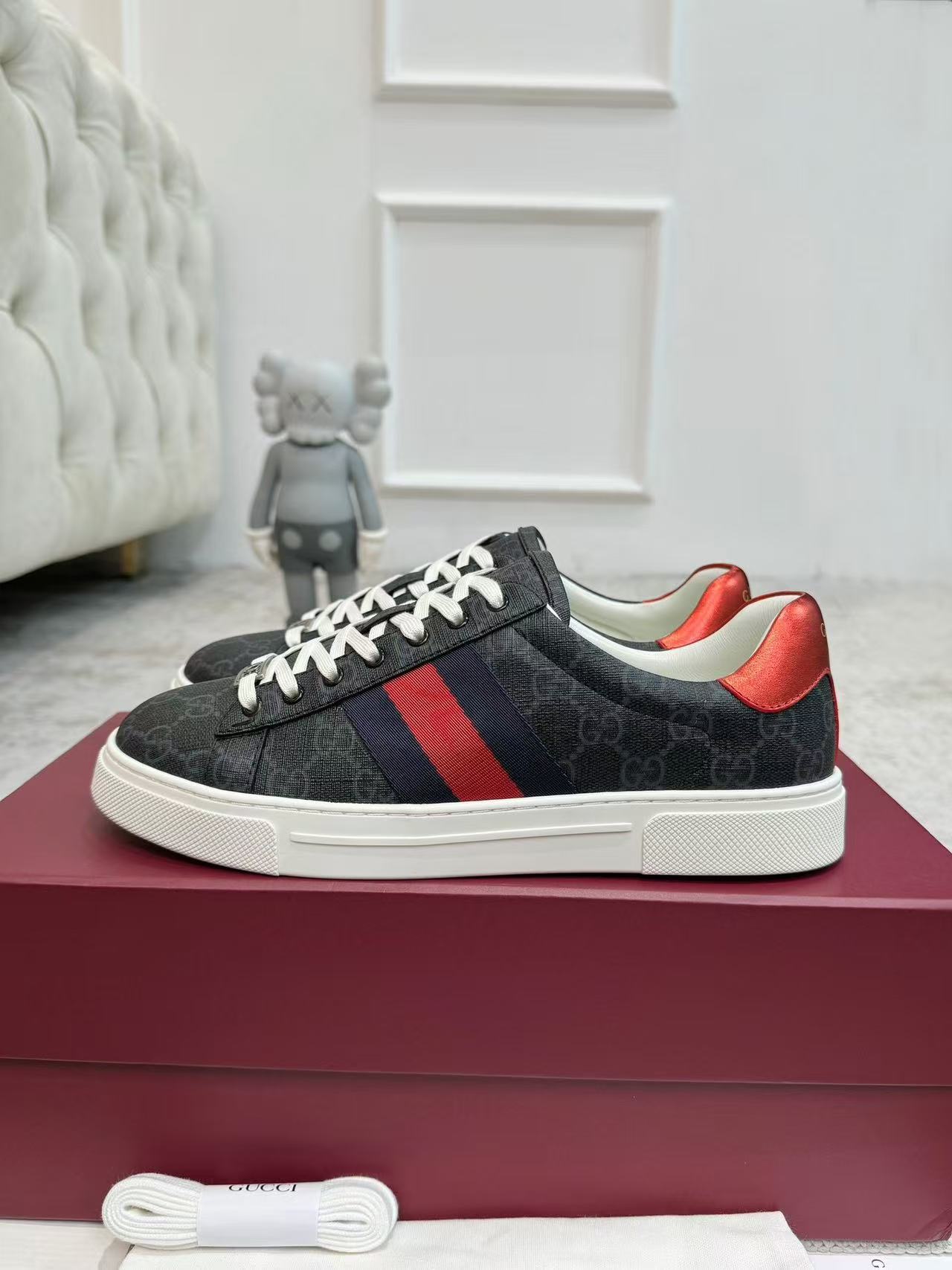 GUCCI〔エース〕ウェブ ストライプ メンズ スニーカー