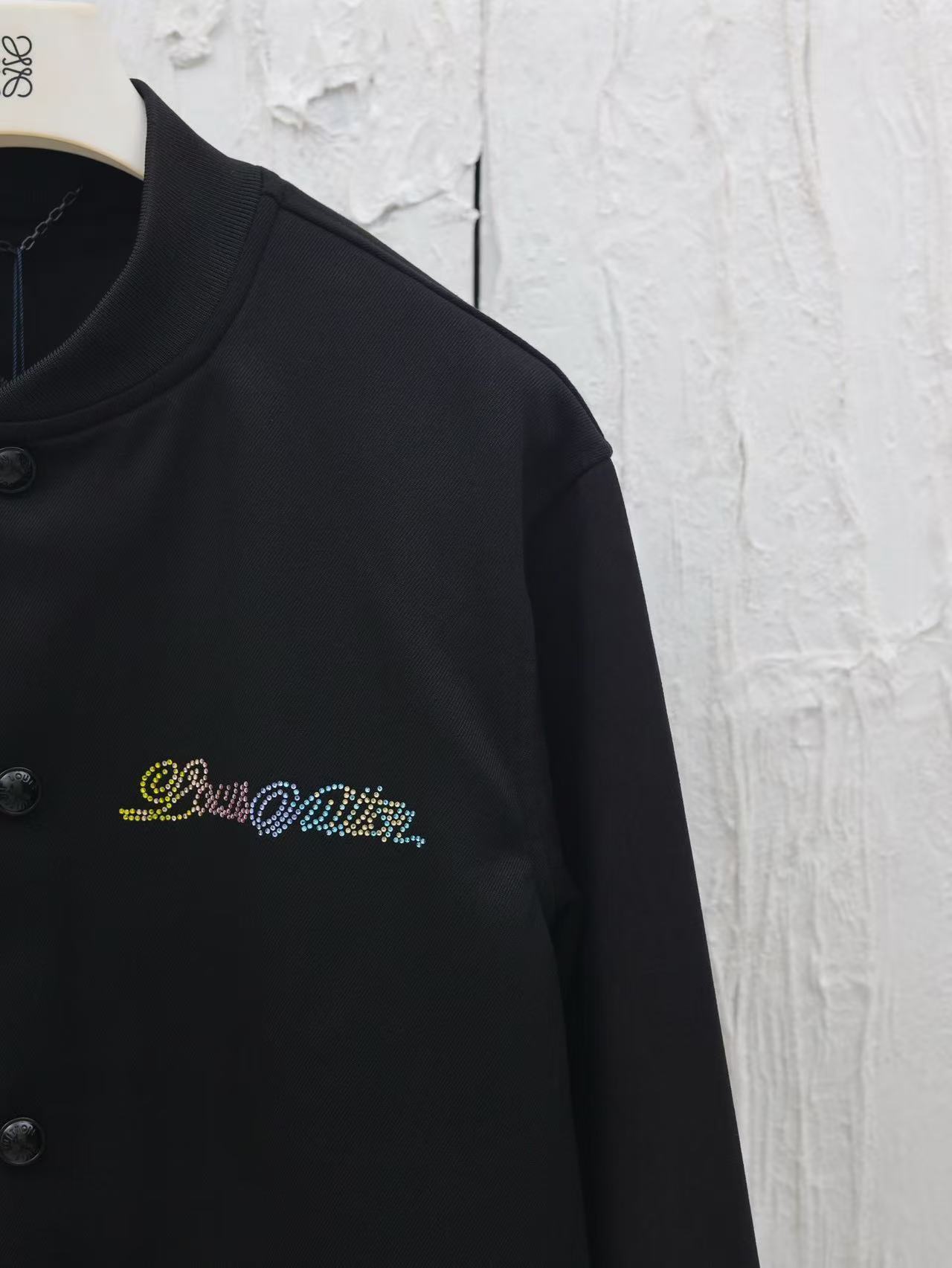 Louis vuitton レザーミックス バーシティブルゾン