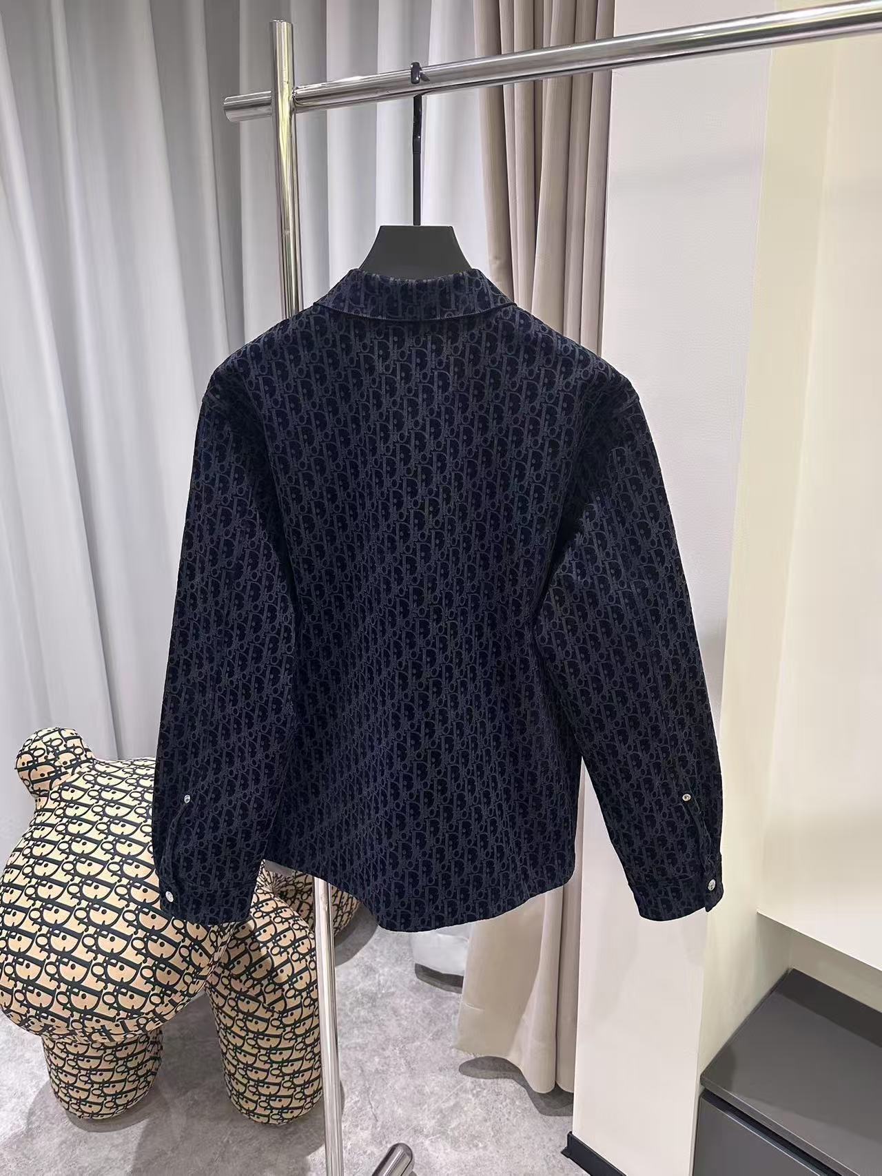 DIOR オーバーシャツ ディオール オブリーク コットンブレンド ツイル