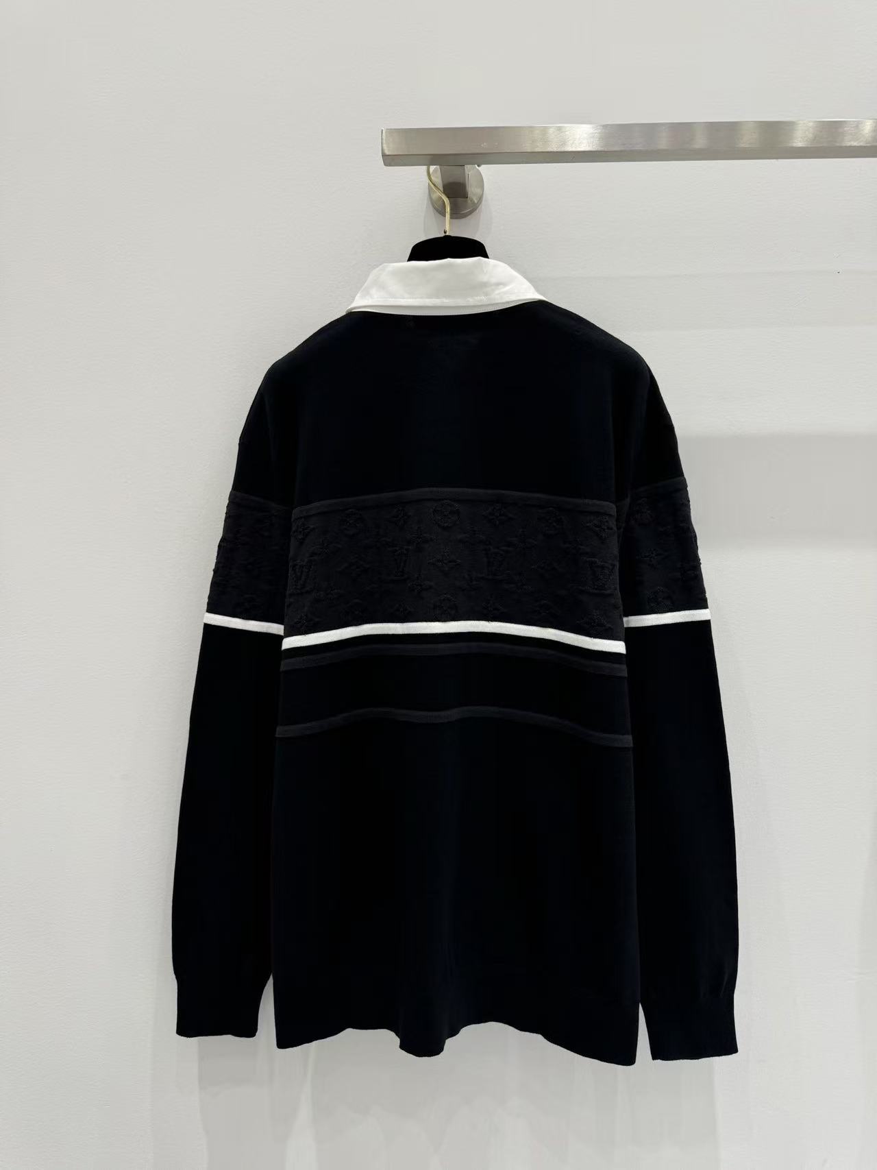 Louis vuitton モノグラム ジャカード ロングスリーブポロシャツ