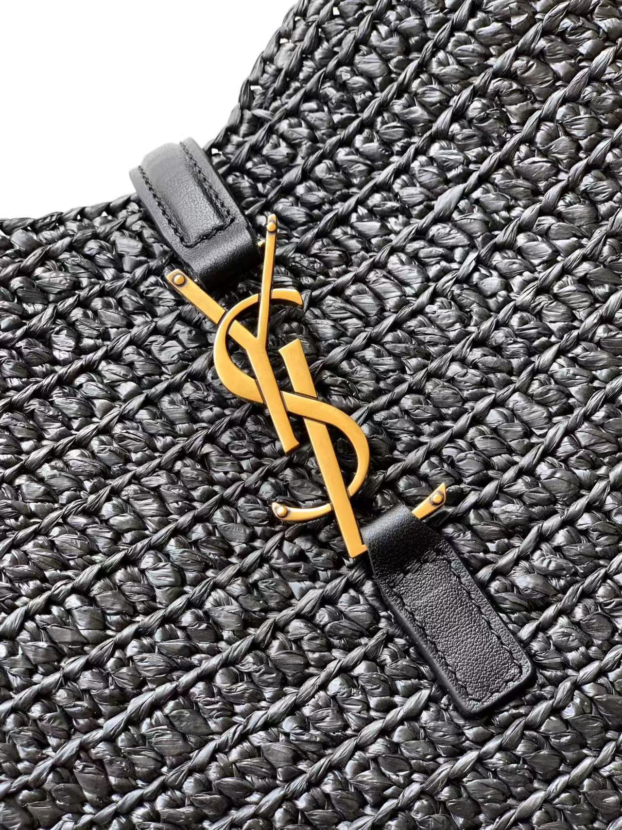 Saint Laurent サンローラン  LE 5 À 7 ソフト スモール（ラフィア/レザー）