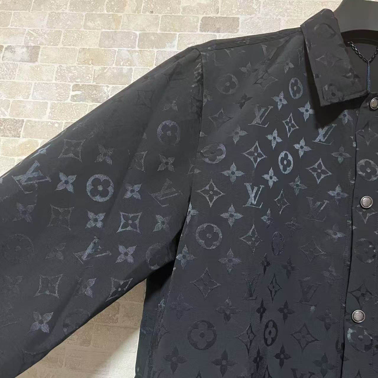 Louis vuitton モノグラム モアレ ジャカードシルクオーバーシャツ