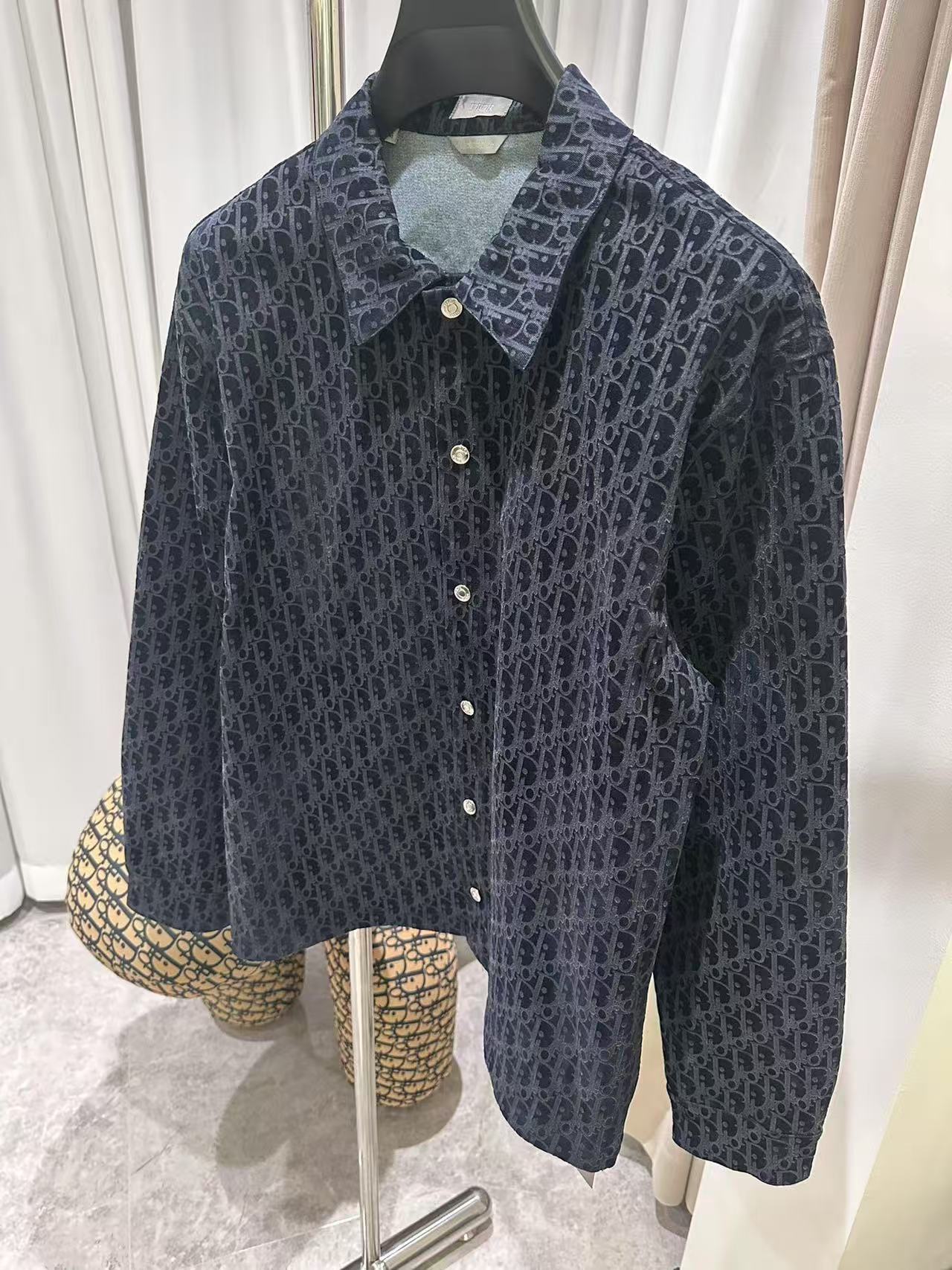 DIOR オーバーシャツ ディオール オブリーク コットンブレンド ツイル