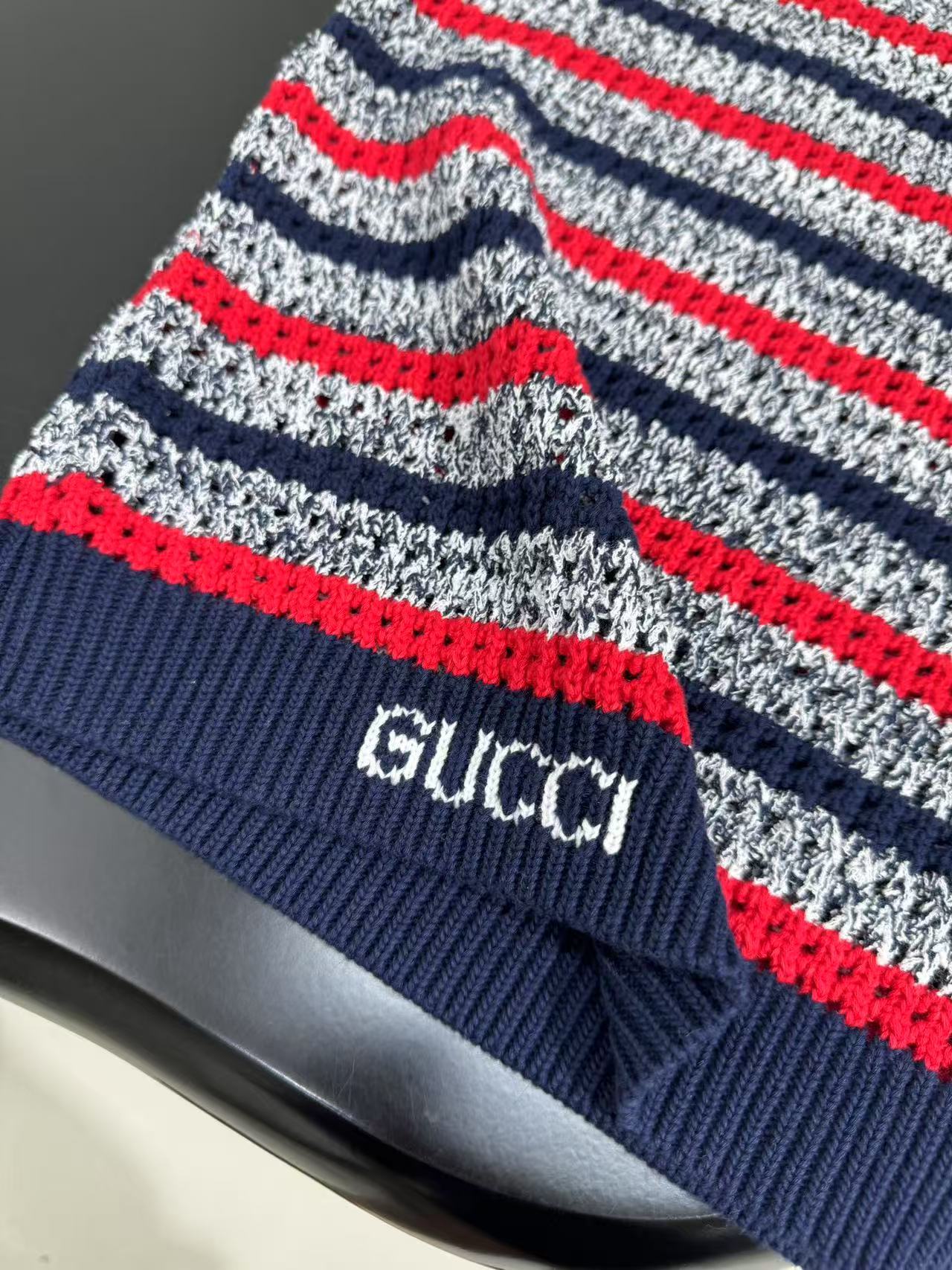 GUCCI ストライプ ファインコットンニット ドレス