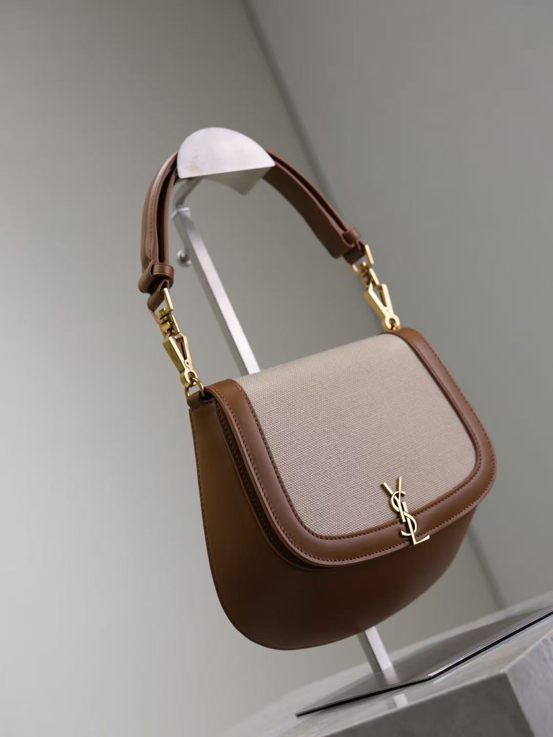  Saint Laurent サンローラン ミニ ヴォルテール トップハンドルバッグ（キャンバス）