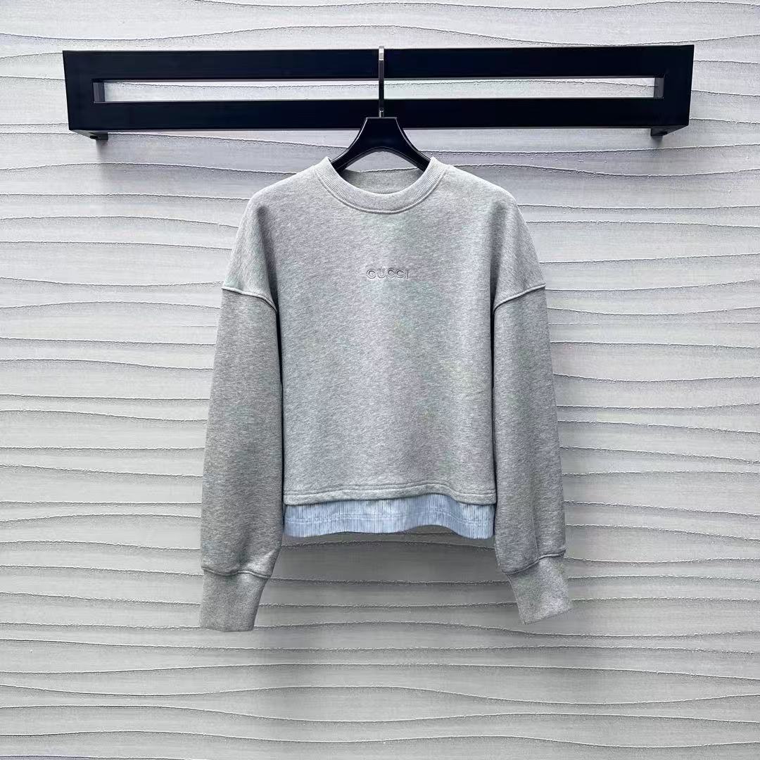 GUCCI エンブロイダリー コットンジャージー スウェットシャツ