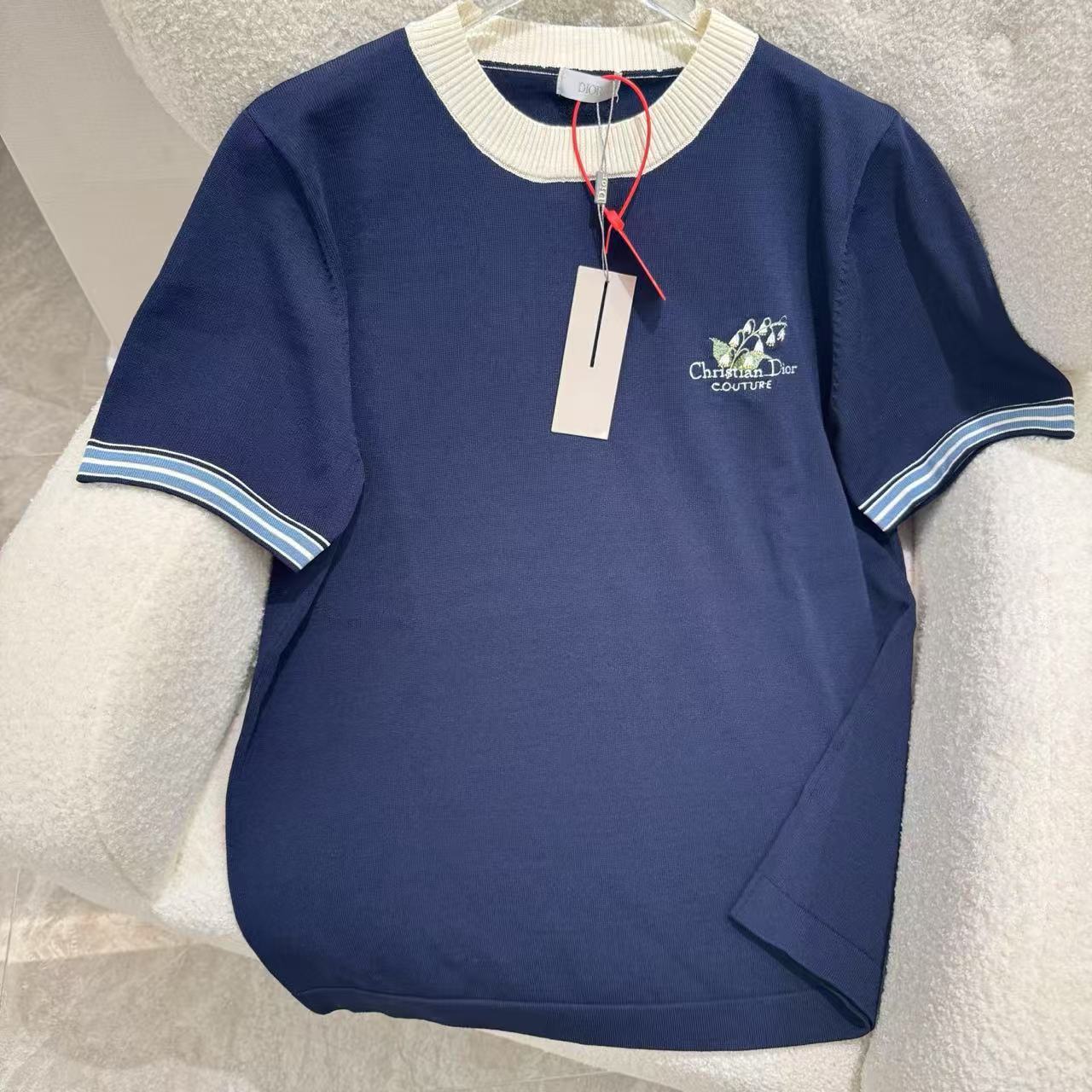 Christian Dior Couture スズラン Tシャツ コットン & カシミヤ ジャージー