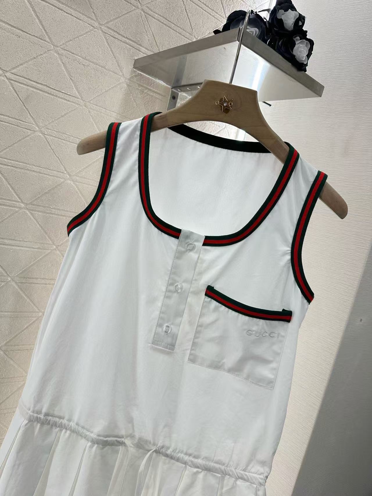 GUCCI ウェブ ストライプ コットンポプリン ドレス