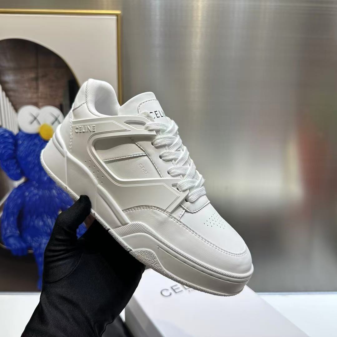 CELINE CT-09 レースアップ ロースニーカー / カーフスキン＆メッシュ