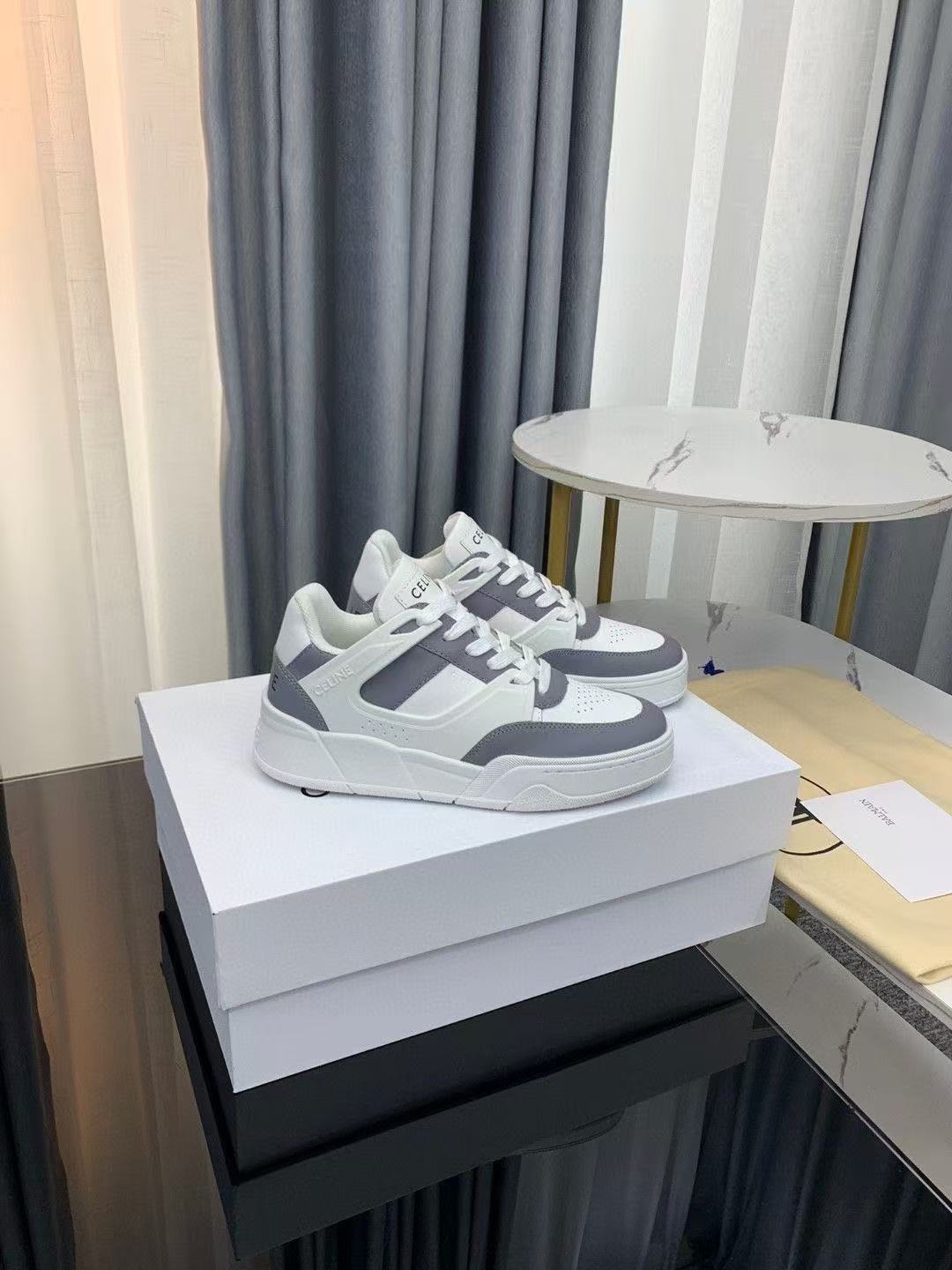 CELINE CT-09 レースアップ ロースニーカー / カーフスキン＆メッシュ