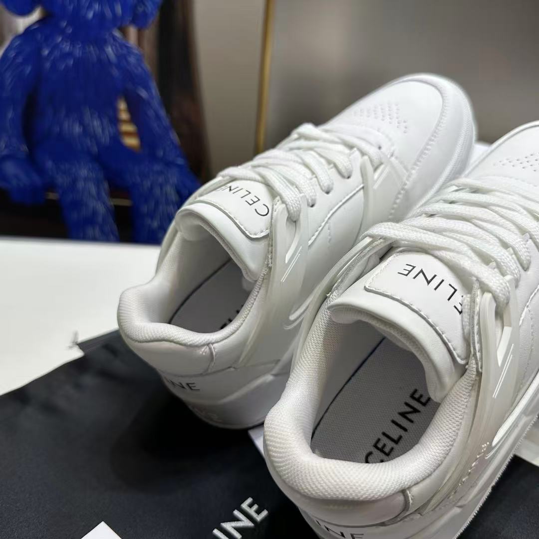 CELINE CT-09 レースアップ ロースニーカー / カーフスキン＆メッシュ