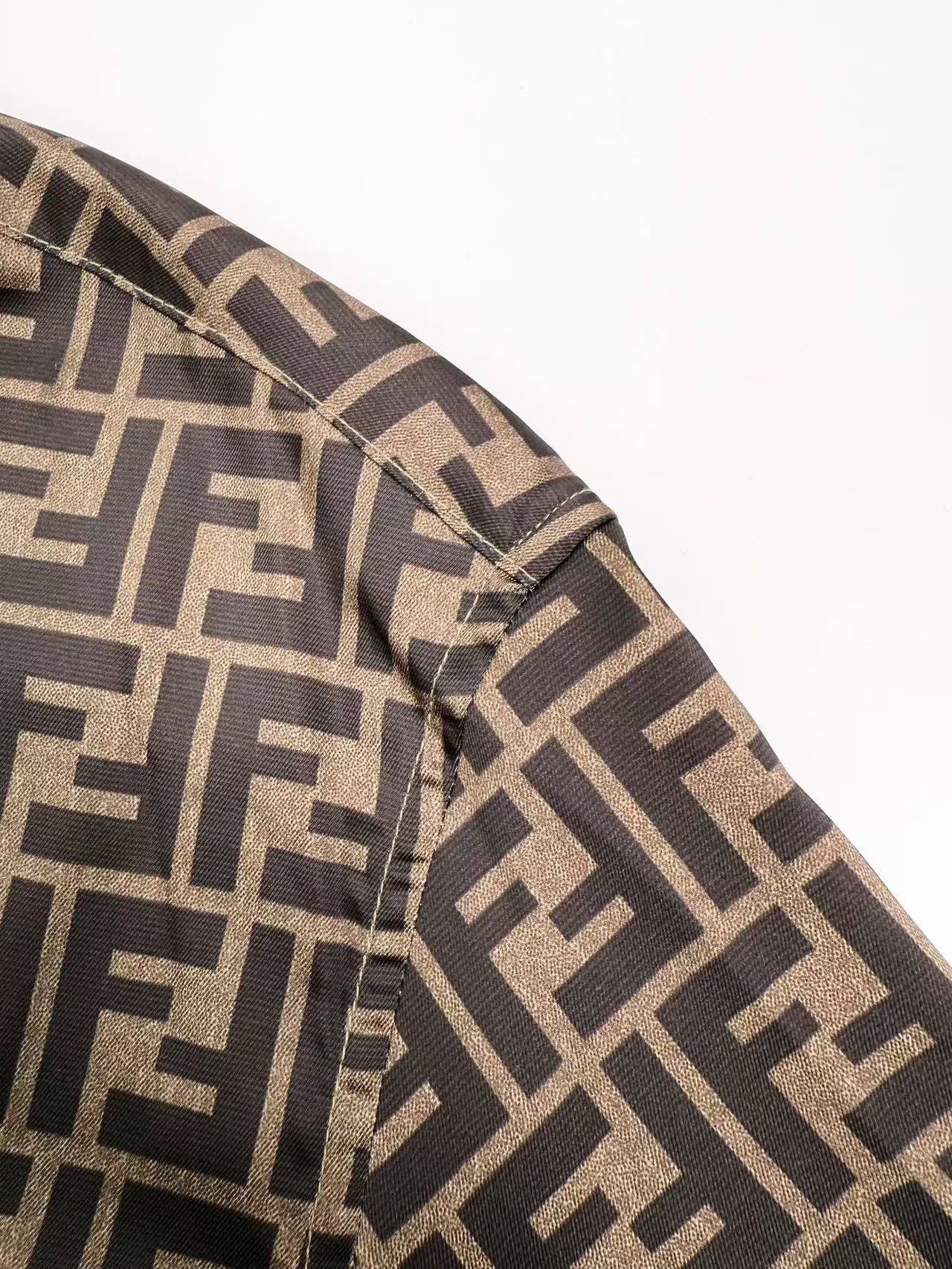 Fendi ブラウンシルク シャツ