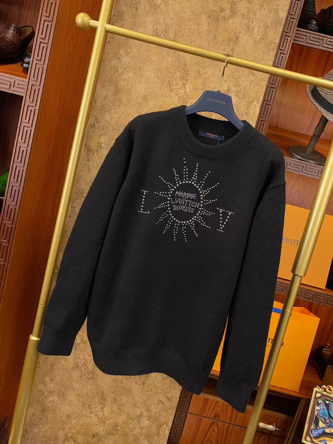 Louis vuitton エンベリッシュドロングスリーブメリノウールクルーネック