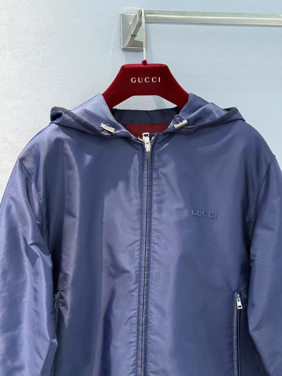 GUCCI メタル ロゴ ギャバジン ジャケット