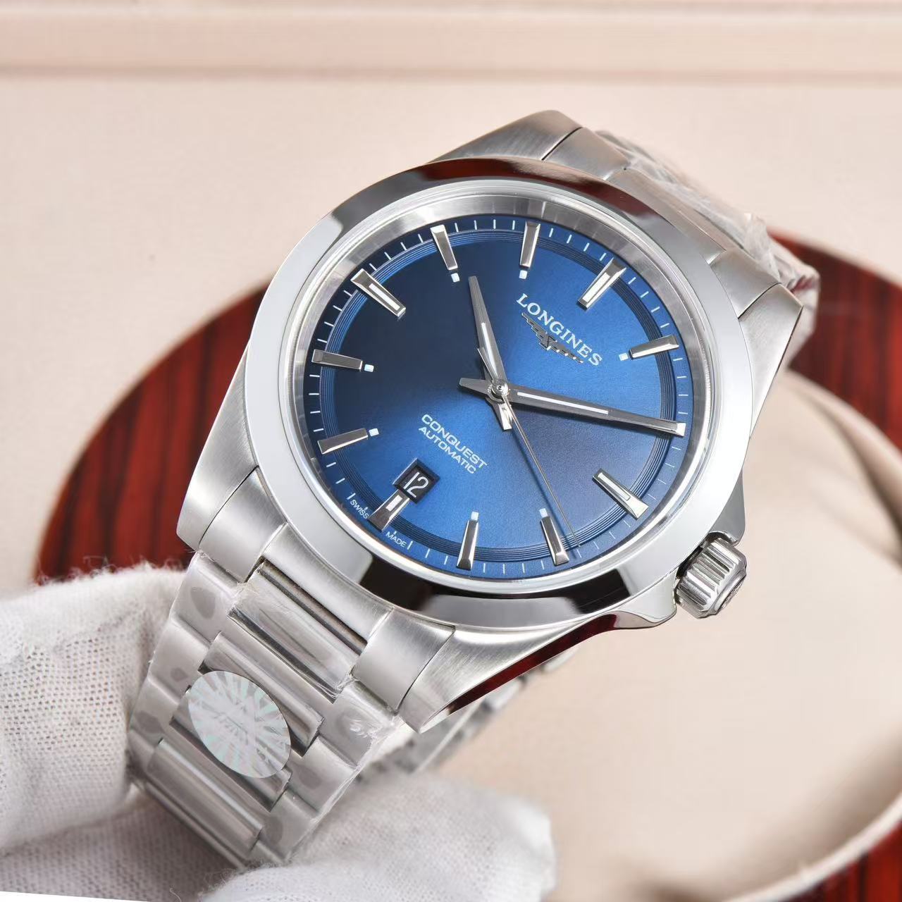 LONGINES  ロンジン  コンクエスト, L3.830.4.92.6, 自動巻 ウォッチ, Ø 41.00 mm, ステンレススティール.