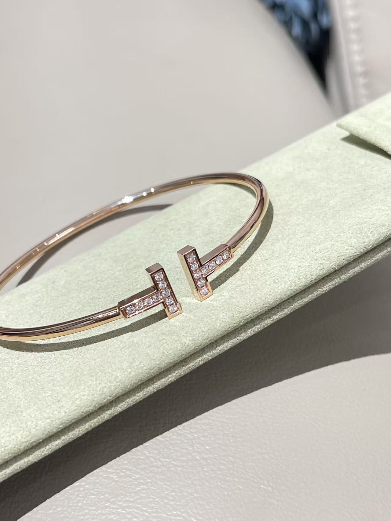 Tiffany ダイヤモンド ワイヤー ブレスレット ローズゴールド