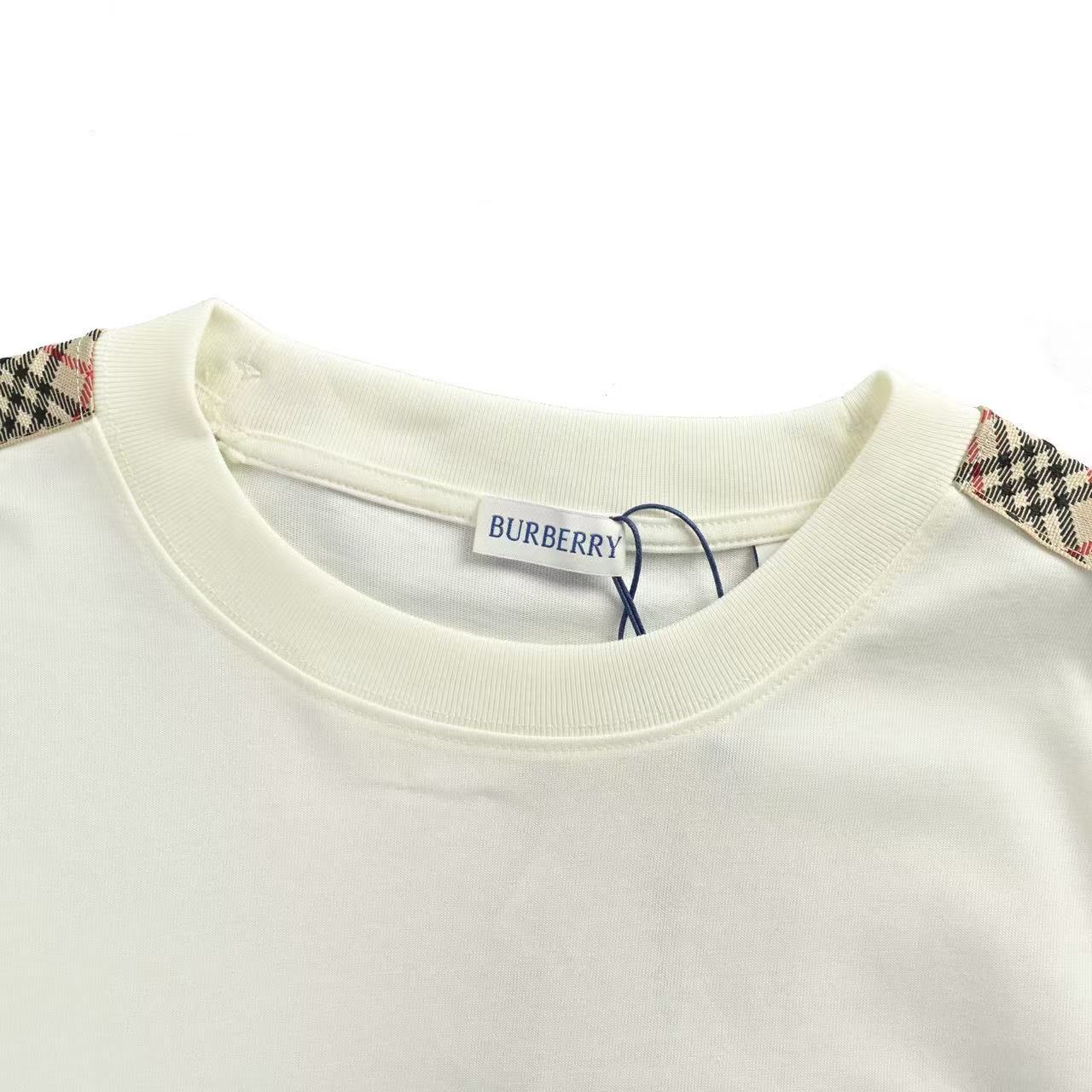 Burberry チェックトリム コットンTシャツ