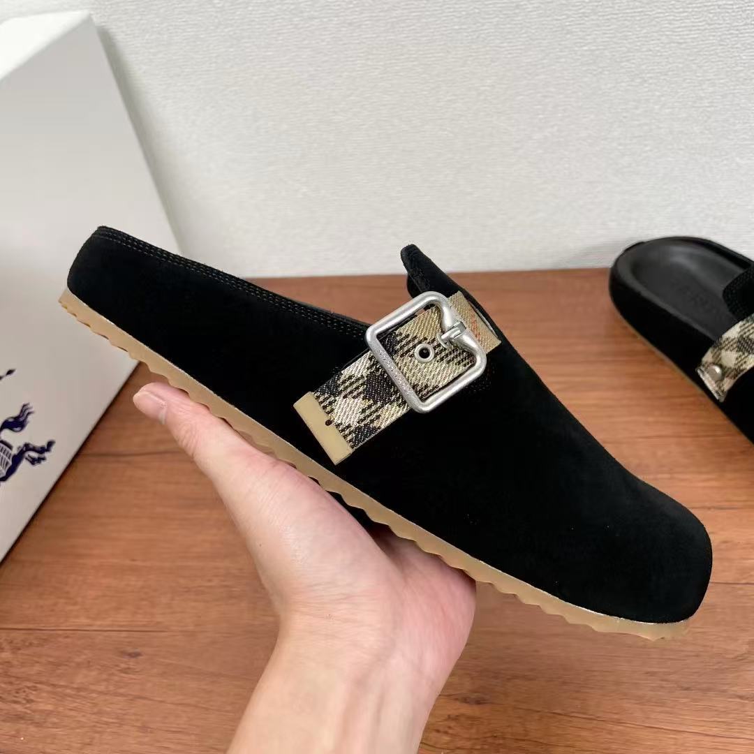 Burberry チェック スエード アーチンクロッグ