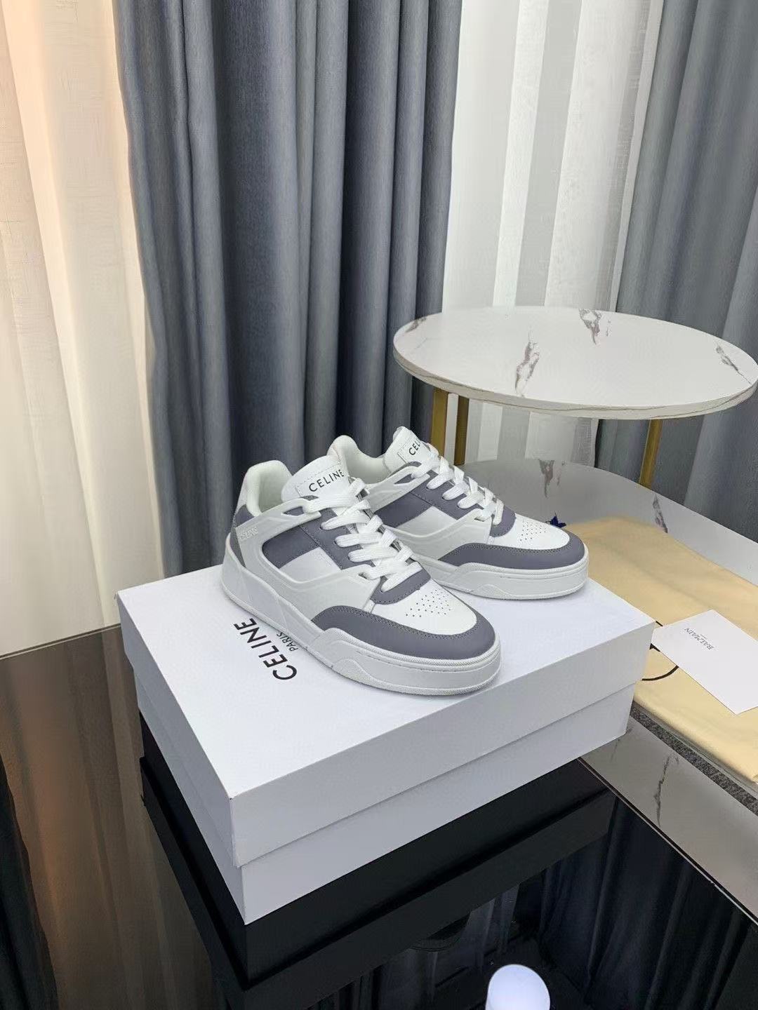 CELINE CT-09 レースアップ ロースニーカー / カーフスキン＆メッシュ