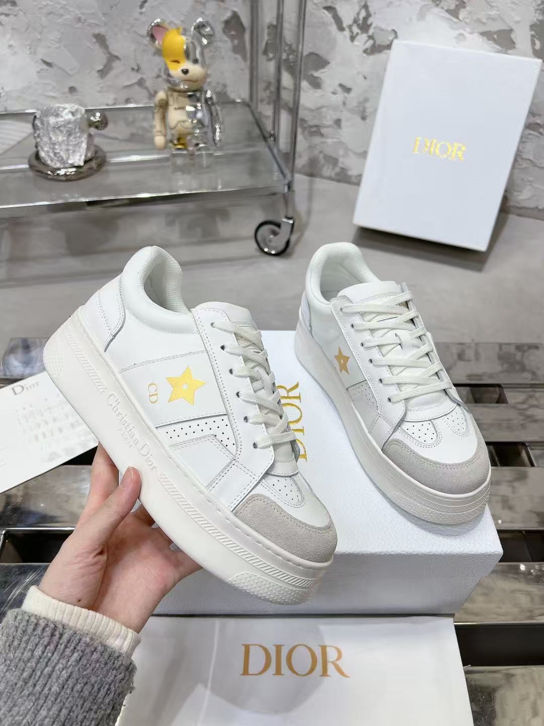 Dior Star プラットフォームスニーカー カーフスキン & スエードカーフスキン