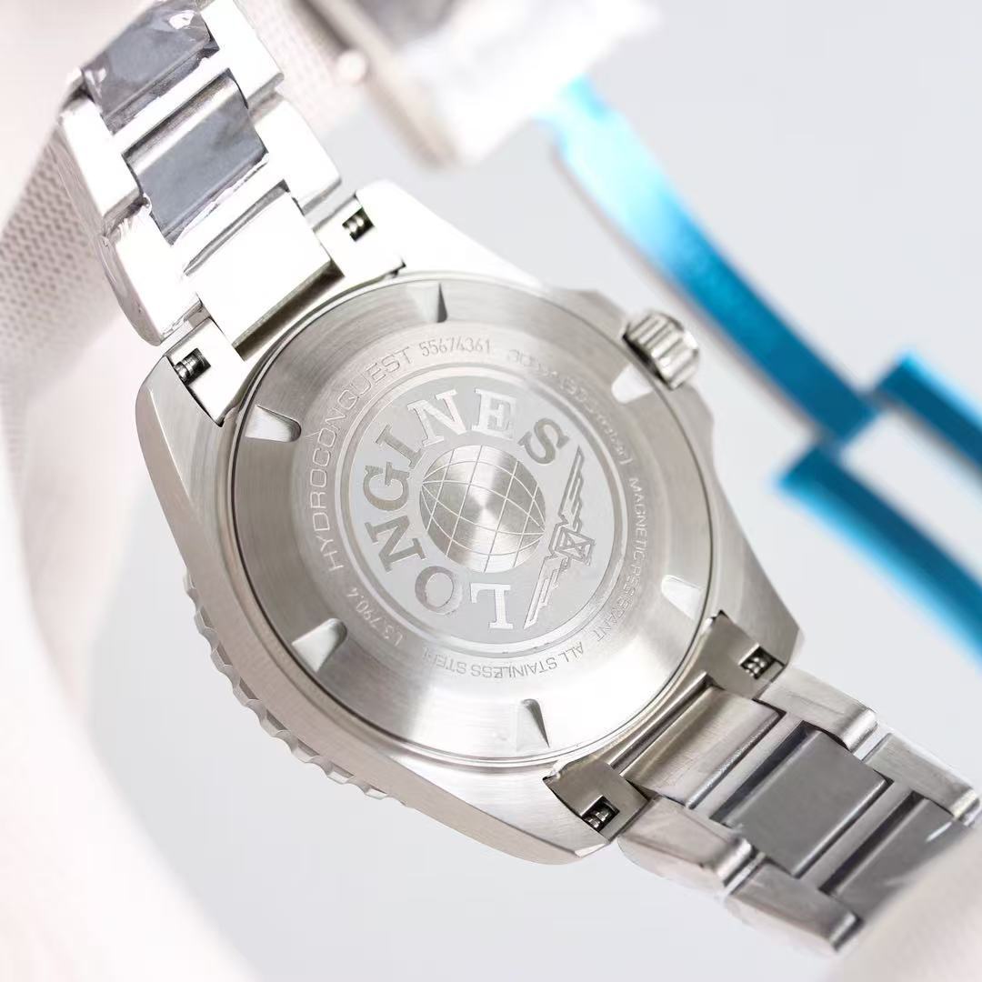 LONGINES  ロンジン  HYDROCONQUEST GMT, L3.790.4.56.6, 自動巻 ウォッチ, Ø 41.00 mm, ステンレススティールとセラミック.