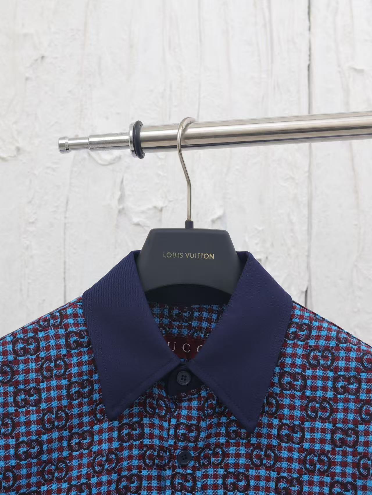 GGギンガムチェック コットンウール ジャカード シャツ