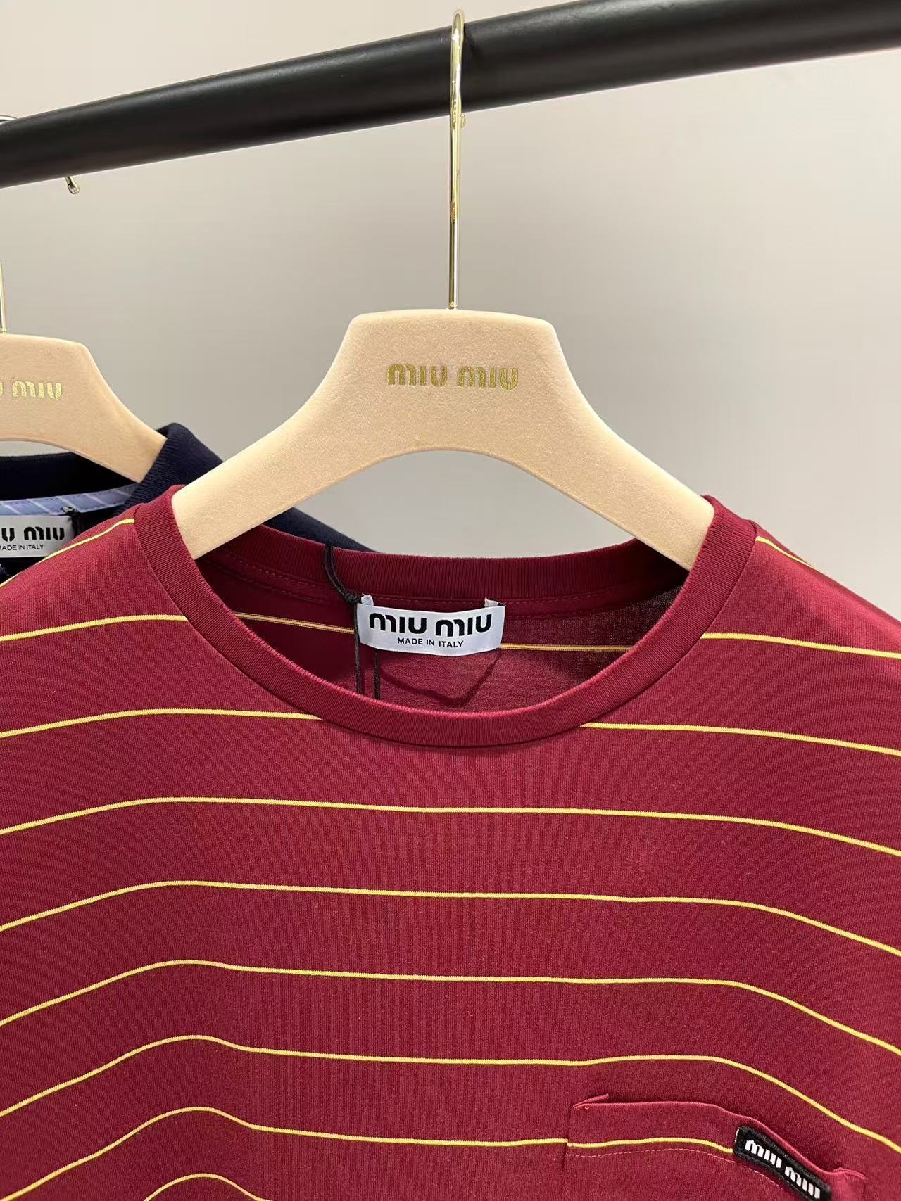 MIUMIU コットンジャージー 長袖Tシャツ