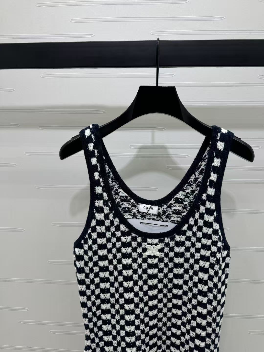 CELINE ミニスケータードレス / クロシェコットン