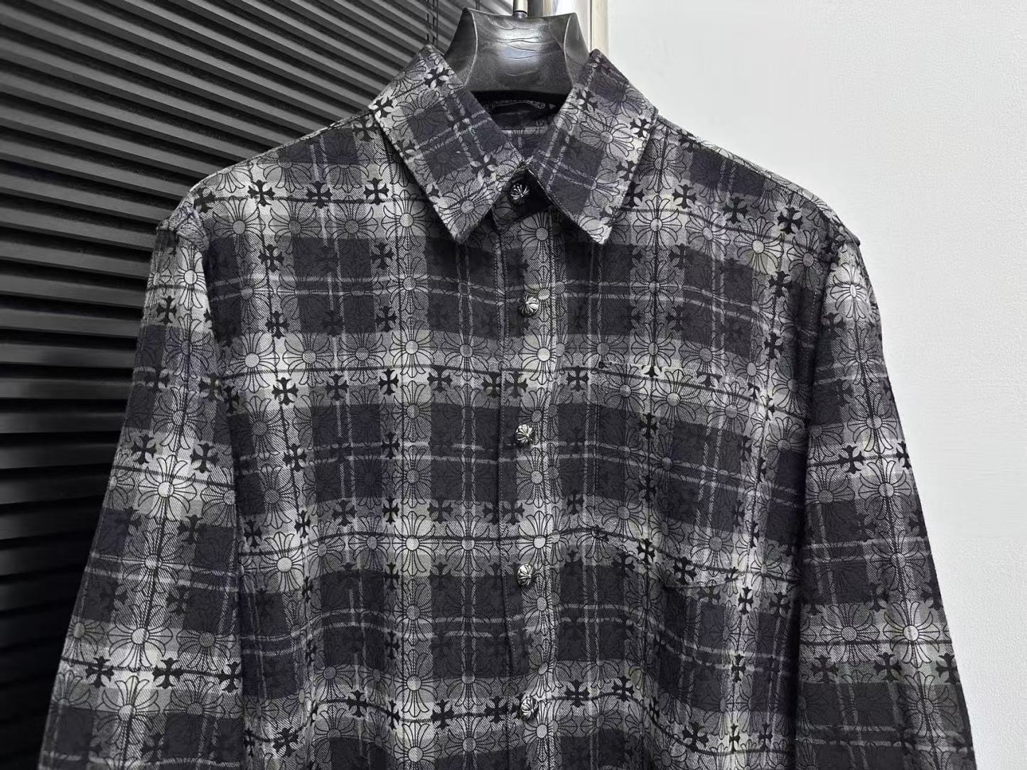 CHROME HEARTS クロムハーツ LOOSEENDS CHプラス 総柄 チェック ネルシャツ