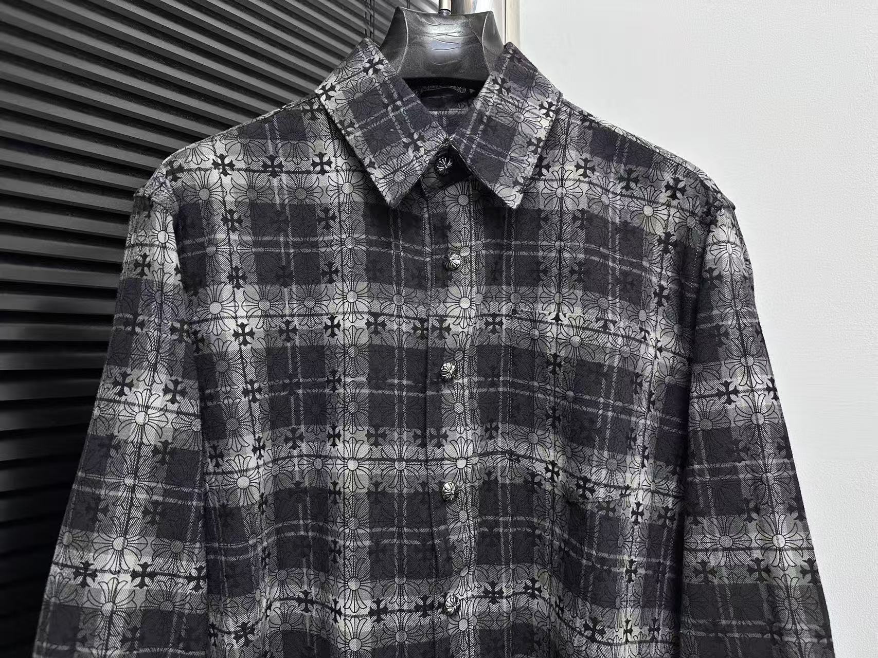 CHROME HEARTS クロムハーツ LOOSEENDS CHプラス 総柄 チェック ネルシャツ