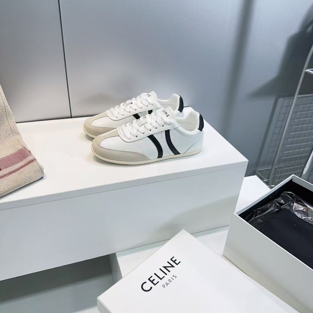 トリオンフ付き CELINE ジョガー レースアップ ロースニーカー / カーフスキン & スエードカーフスキン