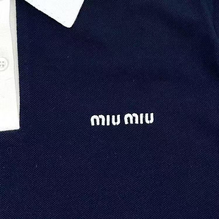 MIUMIU コットンピケ ポロシャツ