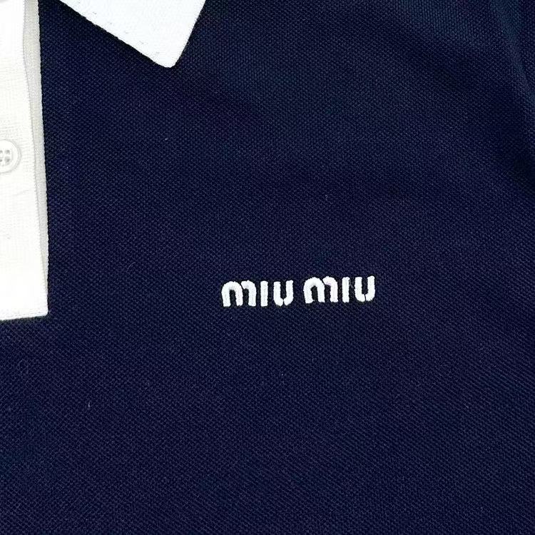 MIUMIU コットンピケ ポロシャツ