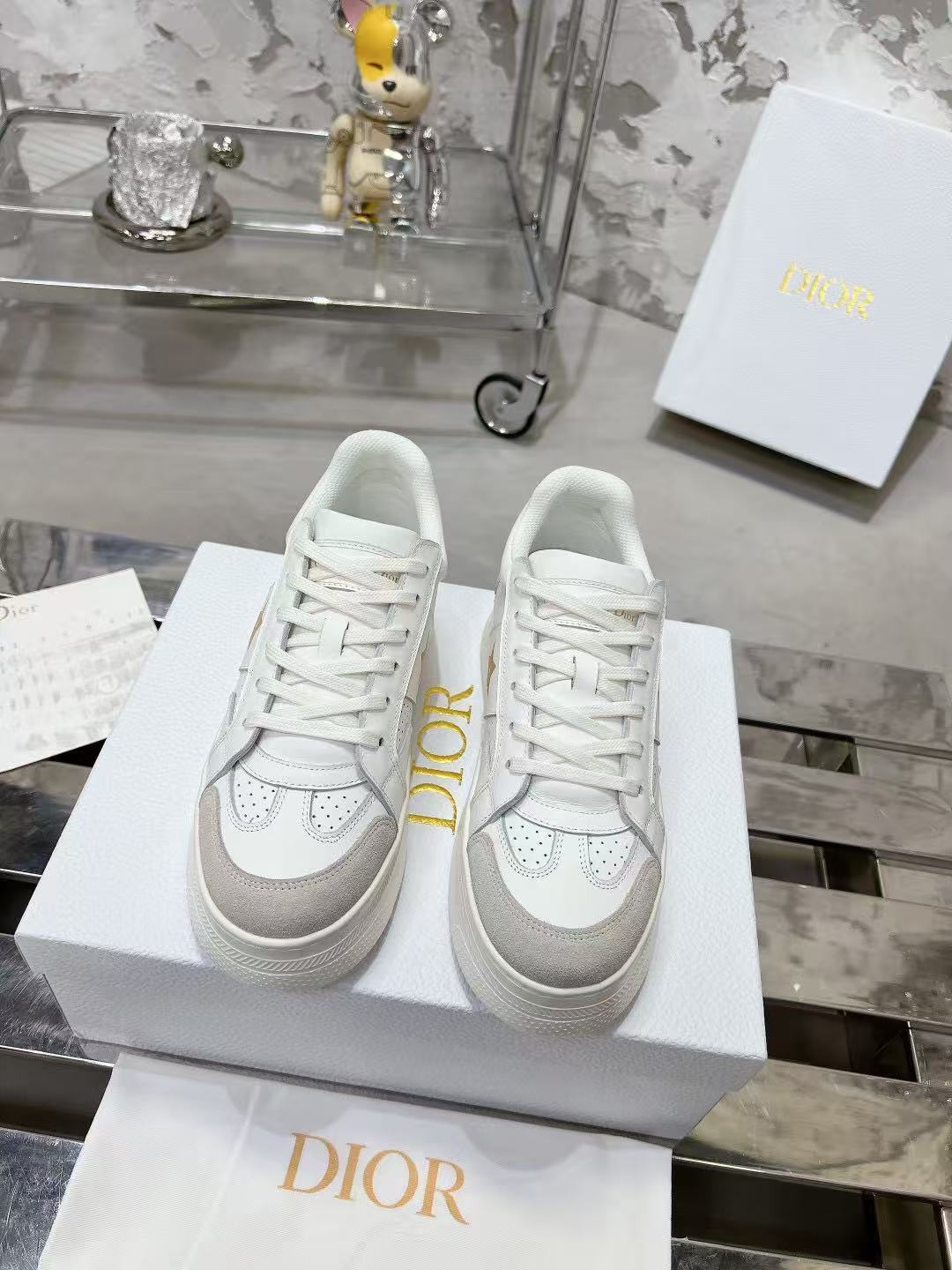 Dior Star プラットフォームスニーカー カーフスキン & スエードカーフスキン