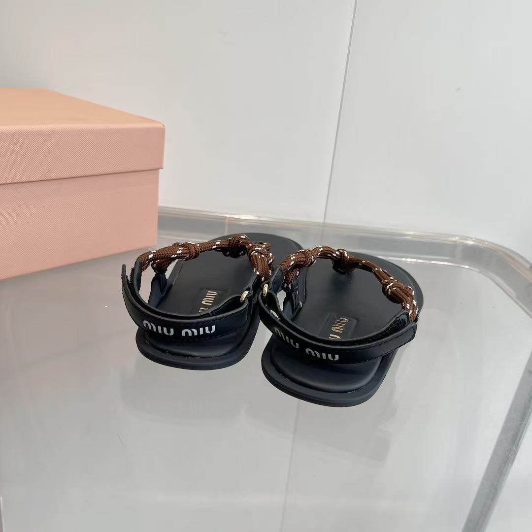 miumiu Riviere コードxレザー サンダル