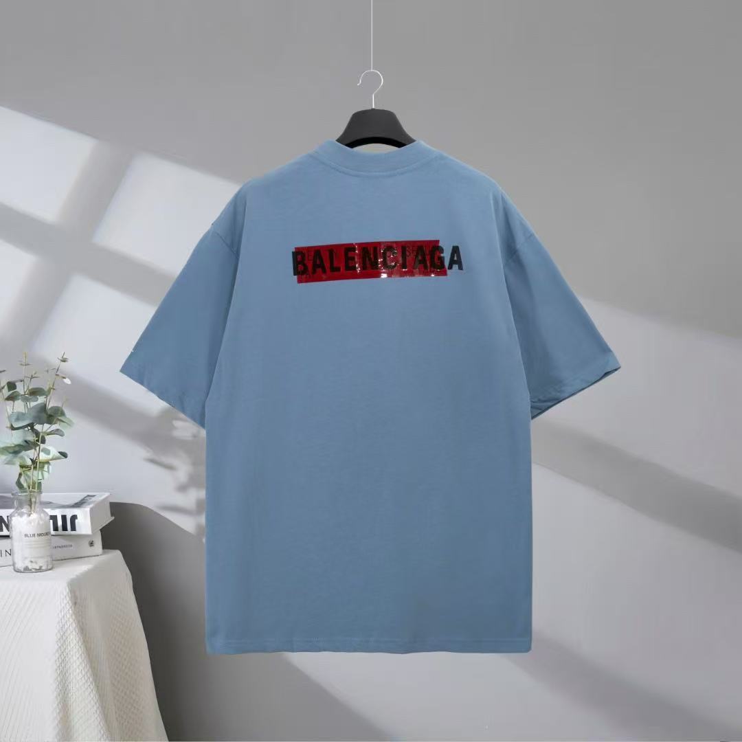 Balenciaga グレーブルー の メンズ TAPED BALENCIAGA BACK Tシャツ ミディアムフィット