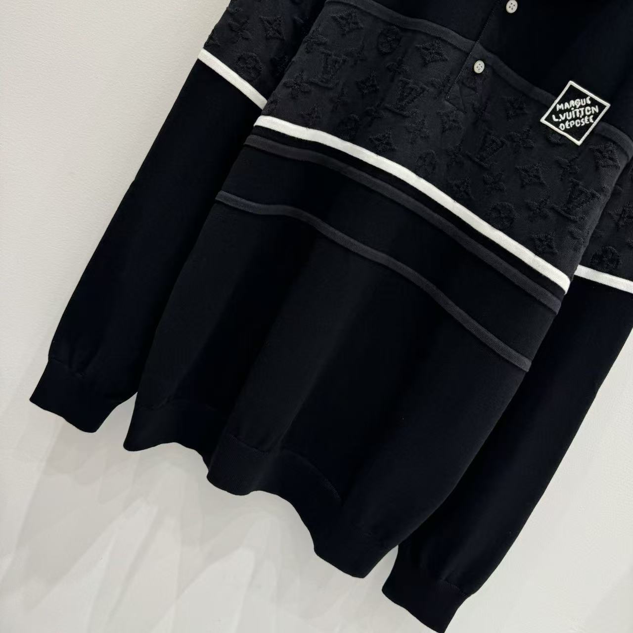 Louis vuitton モノグラム ジャカード ロングスリーブポロシャツ