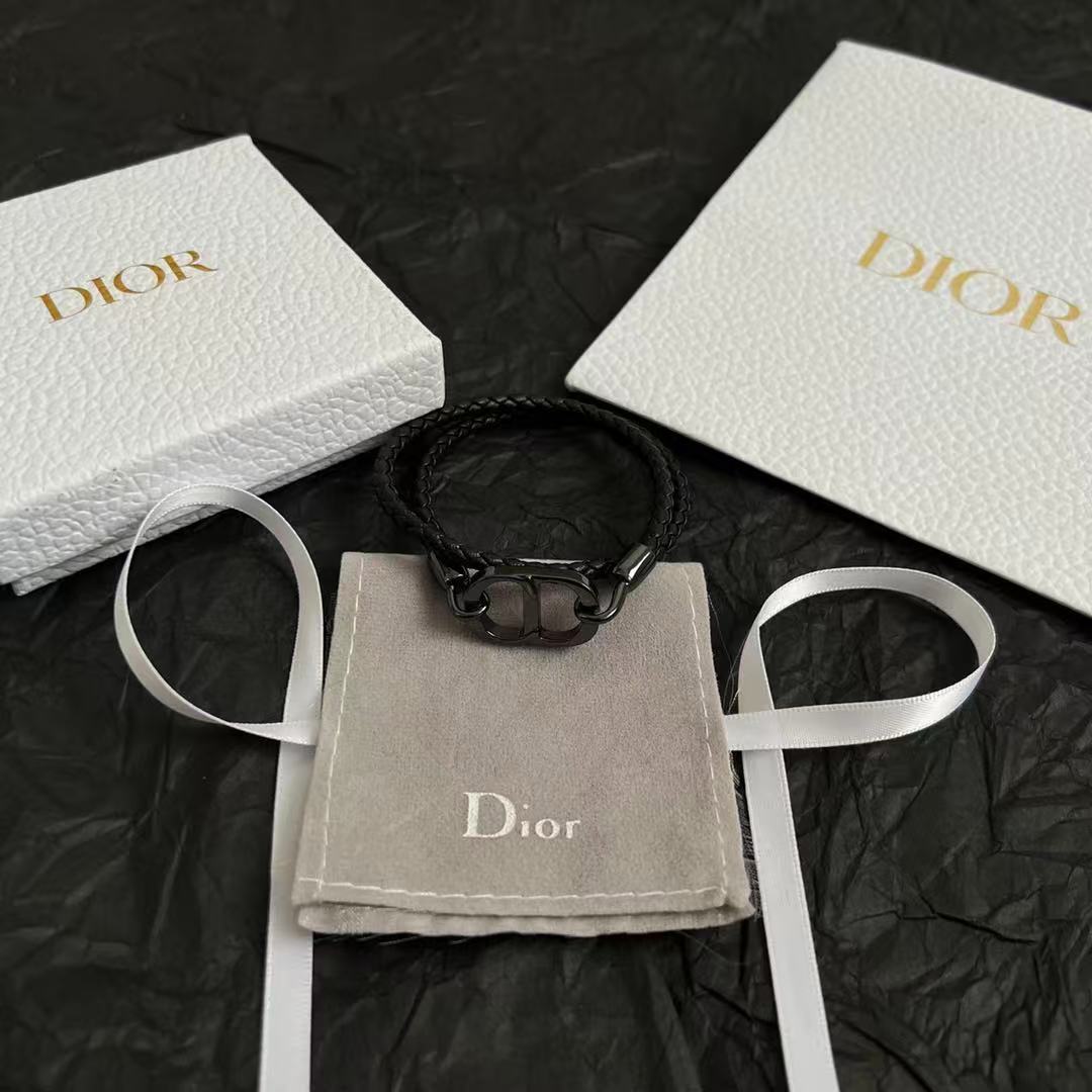 CD Icon ブレイドレザー ダブルブレスレット