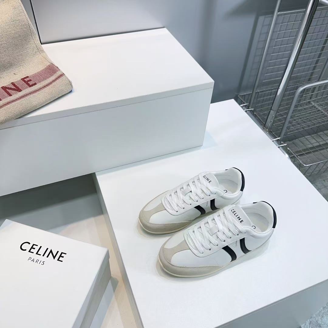 トリオンフ付き CELINE ジョガー レースアップ ロースニーカー / カーフスキン & スエードカーフスキン
