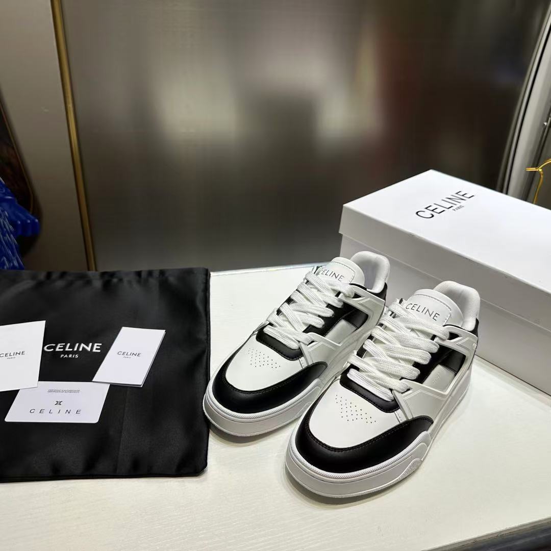 CELINE CT-07 CELINE レースアップ ロースニーカー / カーフスキン