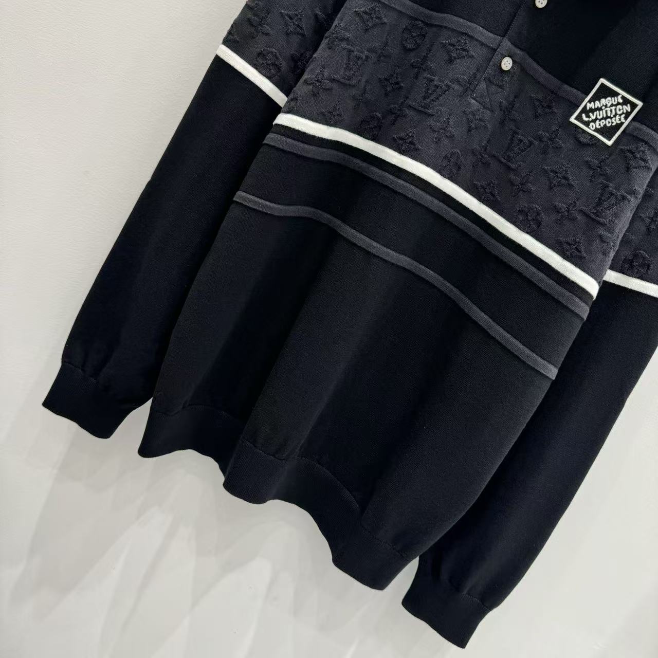 Louis vuitton モノグラム ジャカード ロングスリーブポロシャツ