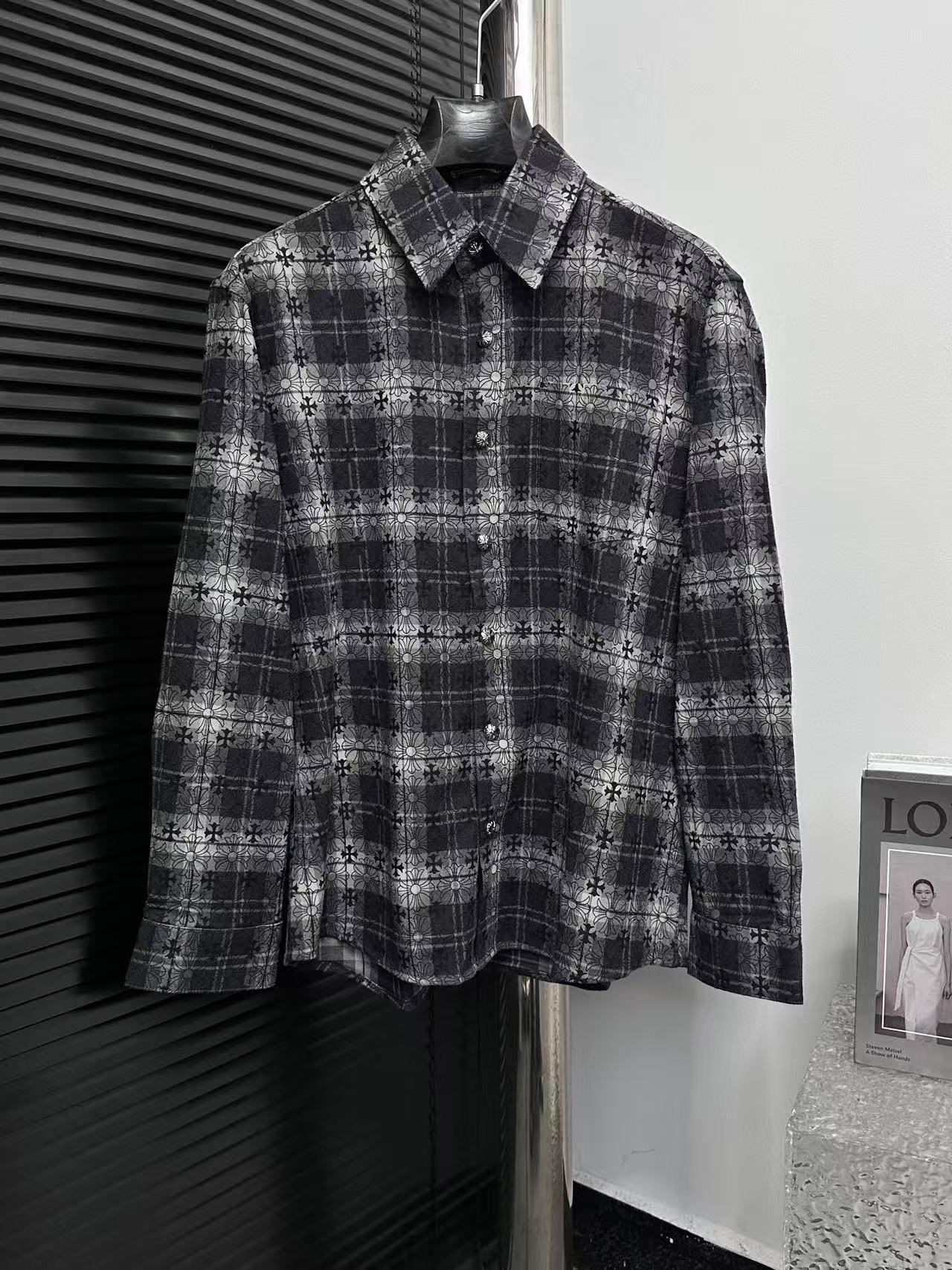 CHROME HEARTS クロムハーツ LOOSEENDS CHプラス 総柄 チェック ネルシャツ