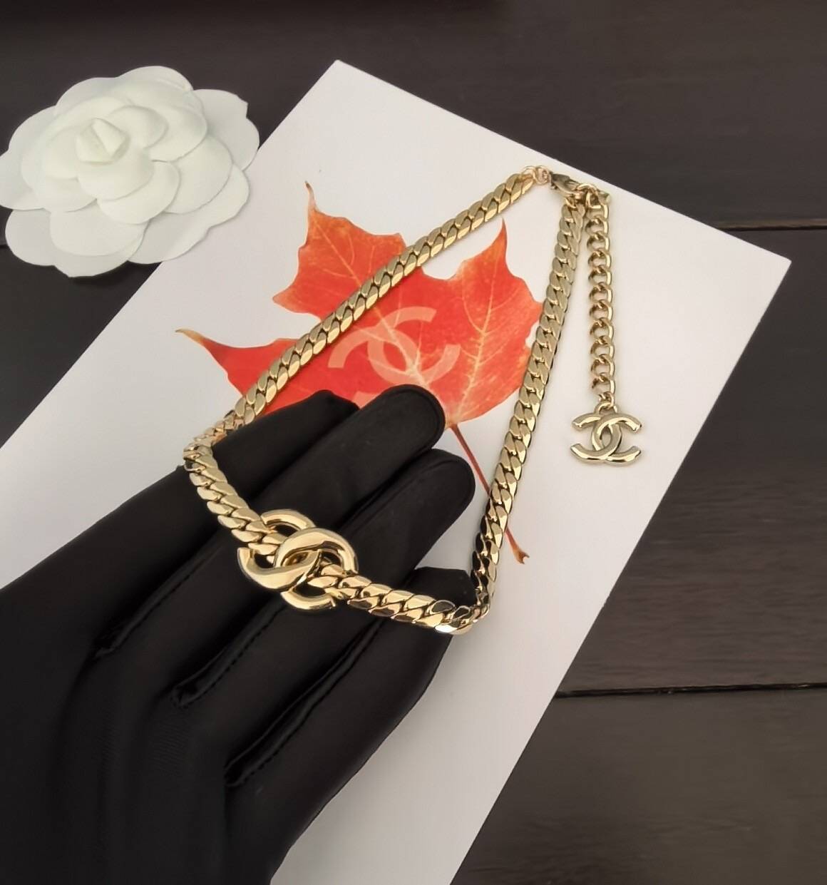 CHANELネックレス メタル ゴールド